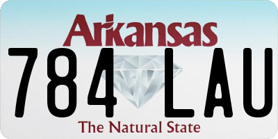 AR license plate 784LAU