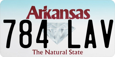 AR license plate 784LAV