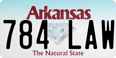 AR license plate 784LAW