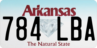 AR license plate 784LBA