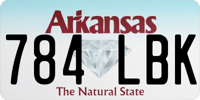 AR license plate 784LBK