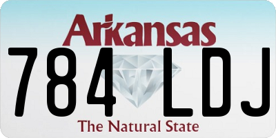 AR license plate 784LDJ