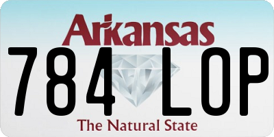 AR license plate 784LOP