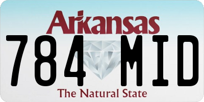 AR license plate 784MID