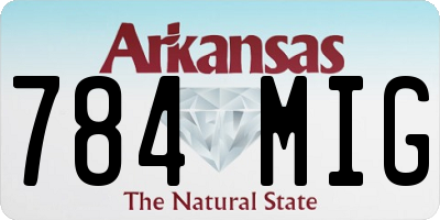 AR license plate 784MIG