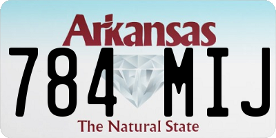 AR license plate 784MIJ
