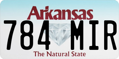 AR license plate 784MIR
