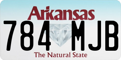AR license plate 784MJB