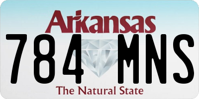 AR license plate 784MNS