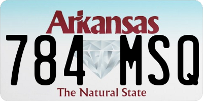 AR license plate 784MSQ