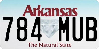 AR license plate 784MUB