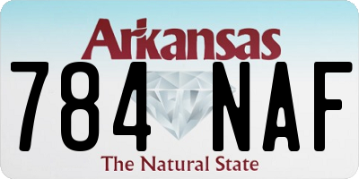 AR license plate 784NAF
