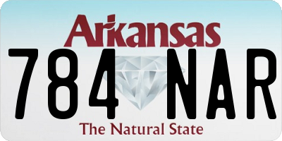 AR license plate 784NAR
