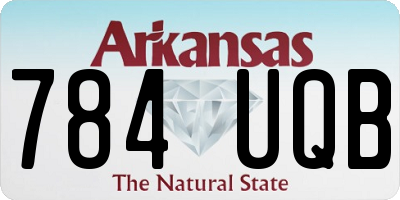 AR license plate 784UQB