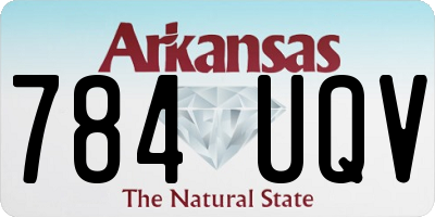 AR license plate 784UQV