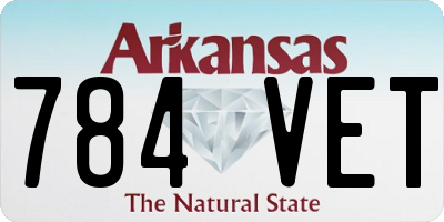 AR license plate 784VET