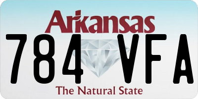AR license plate 784VFA