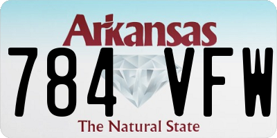 AR license plate 784VFW