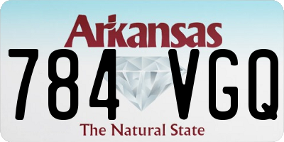 AR license plate 784VGQ