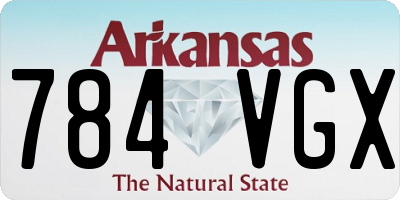 AR license plate 784VGX