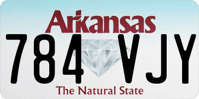 AR license plate 784VJY