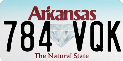 AR license plate 784VQK