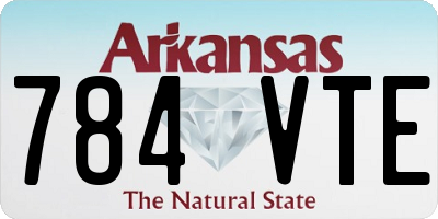 AR license plate 784VTE
