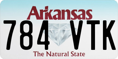 AR license plate 784VTK
