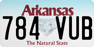 AR license plate 784VUB