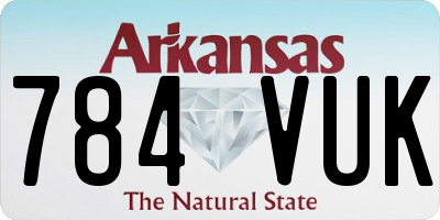 AR license plate 784VUK