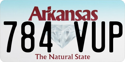 AR license plate 784VUP