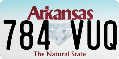 AR license plate 784VUQ