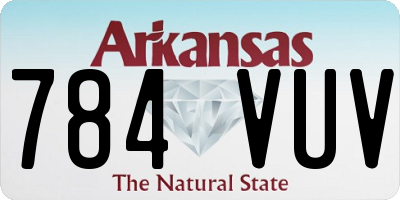 AR license plate 784VUV