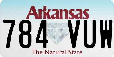 AR license plate 784VUW