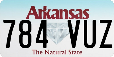 AR license plate 784VUZ