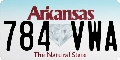 AR license plate 784VWA