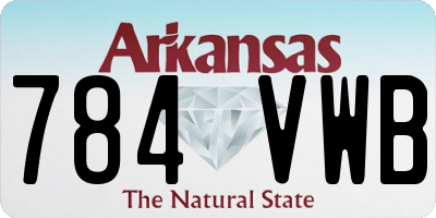 AR license plate 784VWB