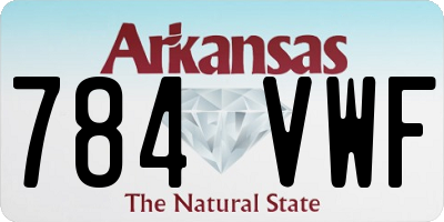 AR license plate 784VWF