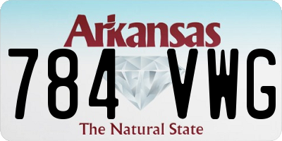 AR license plate 784VWG