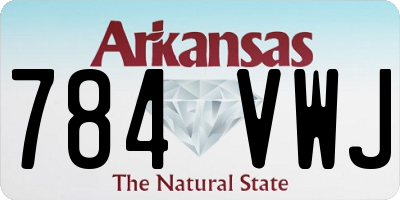 AR license plate 784VWJ