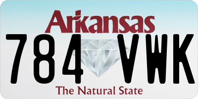 AR license plate 784VWK