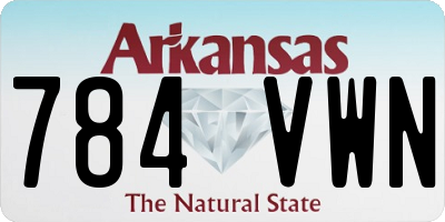AR license plate 784VWN