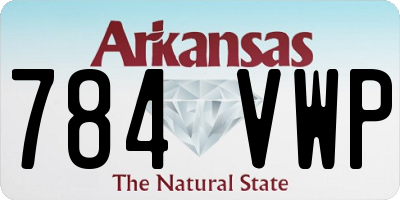AR license plate 784VWP