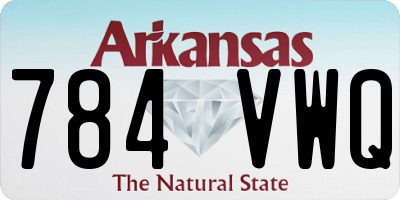 AR license plate 784VWQ