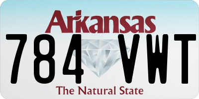 AR license plate 784VWT