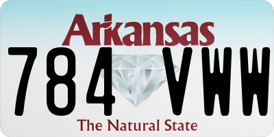 AR license plate 784VWW