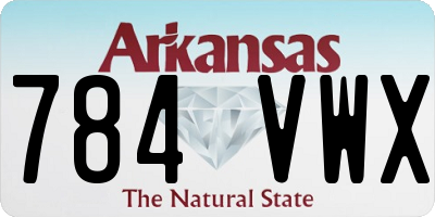 AR license plate 784VWX