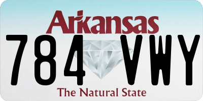 AR license plate 784VWY