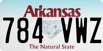 AR license plate 784VWZ