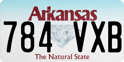 AR license plate 784VXB
